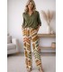 Pantalón largo bolsillos pata ancha estampados
