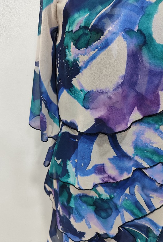 Vestido estampado volantes