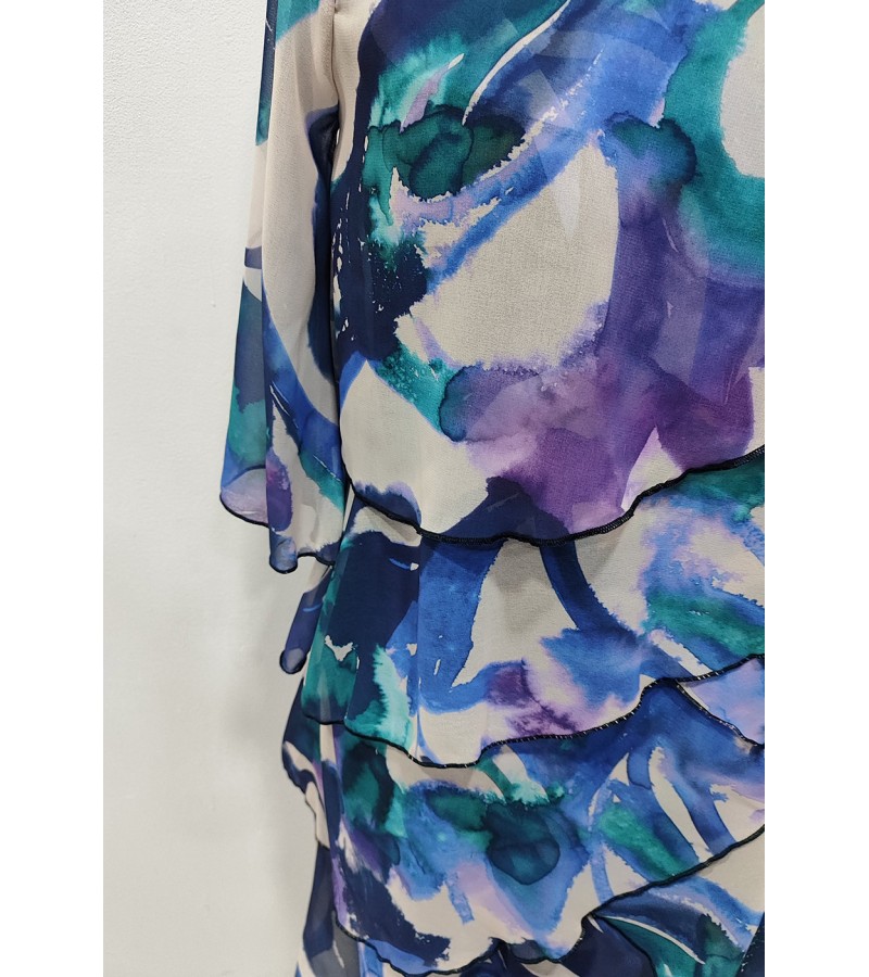 Vestido estampado volantes