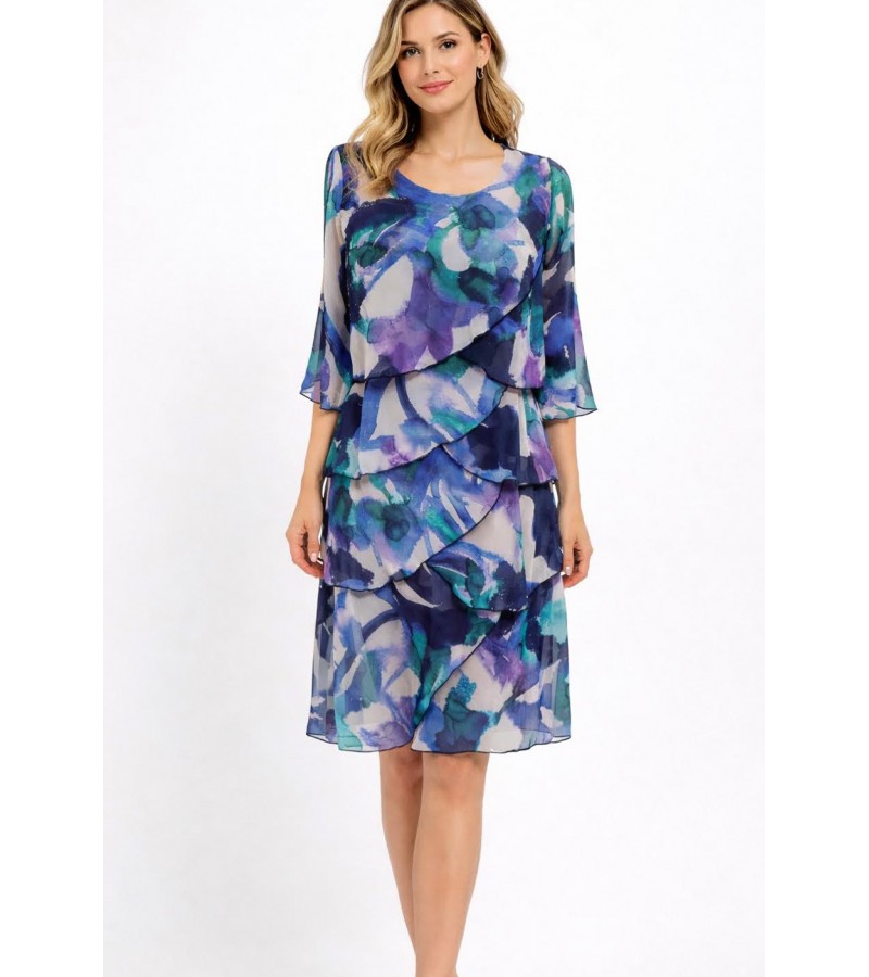 Vestido estampado volantes