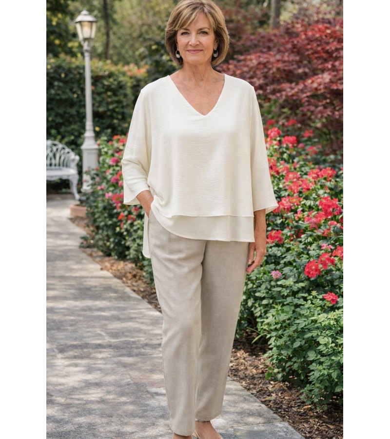 Pantalón Gomas Efecto Lino